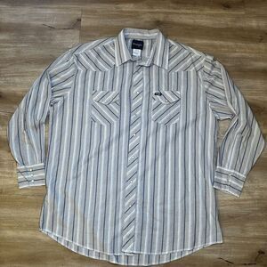 Wrangler Long Sleeve‎ Button Down Mens 3XL Cowboy Western Stripes Pearl Snap